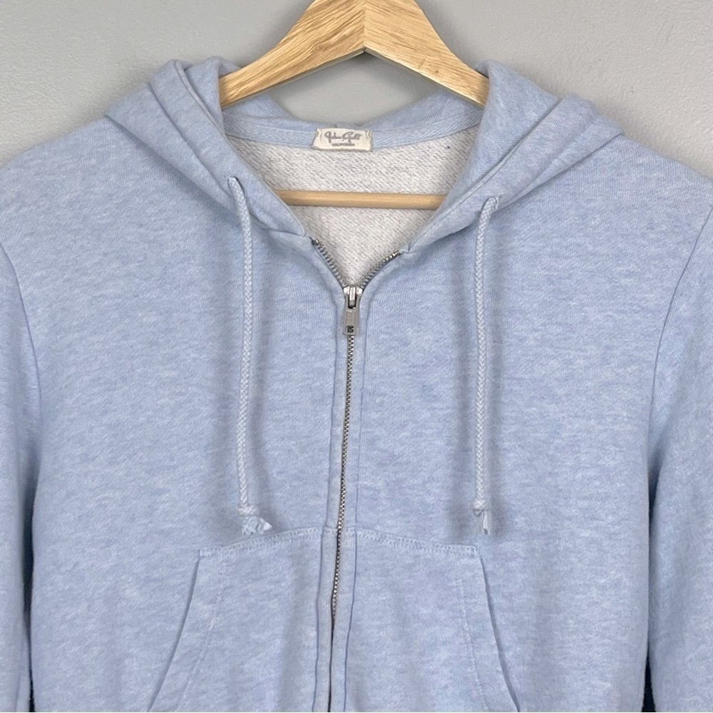 John Galt blue cropped full zip sweatshirt hoodie cotton poly jacket, OS. - Picture 4 of 8